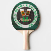 Rustic Wood Cheers Beers Shenanigans Tischtennis Schläger (Vorderseite)