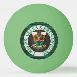 Rustic Wood Cheers Beers Shenanigans Tischtennisball