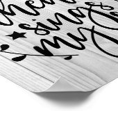 Rustic Wood Christlich Song Zitat Singt mein Soul Poster (Ecke)