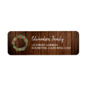 Rustic wood Christmas berry wreath return address (Vorne)