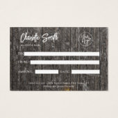 Rustic Wood Christmas Business Geschenkgutschein (Rückseite)
