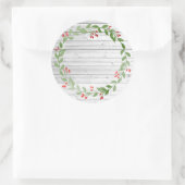 Rustic Wood Christmas Canning | Marmelade und Jell Runder Aufkleber (Tasche)