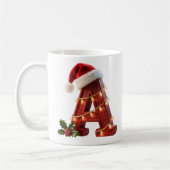 Rustic Wood Christmas Letter A String Lights Kaffeetasse (Links)