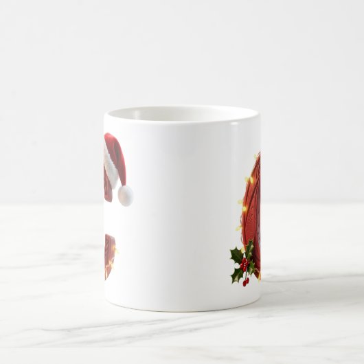 Rustic Wood Christmas Letter C String Lights Kaffeetasse (Mittel)