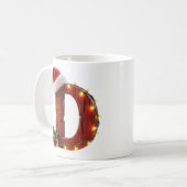 Rustic Wood Christmas Letter D String Lights Kaffeetasse (Vorderseite Links)