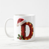 Rustic Wood Christmas Letter D String Lights Kaffeetasse (Links)