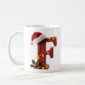 Rustic Wood Christmas Letter F String Lights Kaffeetasse (Links)