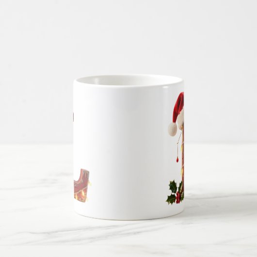 Rustic Wood Christmas Letter L String Lights Kaffeetasse (Mittel)