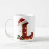 Rustic Wood Christmas Letter L String Lights Kaffeetasse (Links)