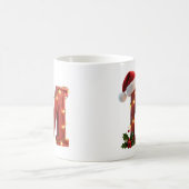 Rustic Wood Christmas Letter M String Lights Kaffeetasse (Mittel)