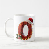 Rustic Wood Christmas Letter O String Lights Kaffeetasse (Links)