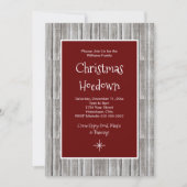 Rustic Wood Christmas Party Hoedown Einladung (Vorderseite)