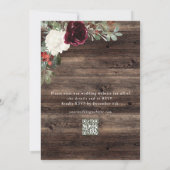 Rustic Wood Christmas QR Code Wedding Einladung (Rückseite)