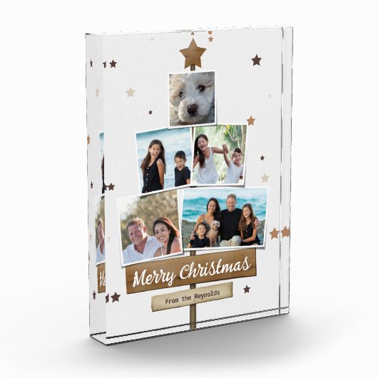 Rustic Wood Christmas Tree | 5 Fotos Collage (Links)