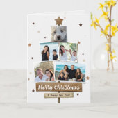 Rustic Wood Christmas Tree | 5 Fotos Collage Card Karte (Gelbe Blume)