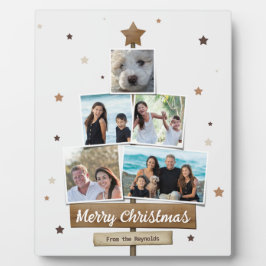 Rustic Wood Christmas Tree | 5 Fotos Collage Fotoplatte