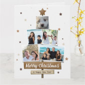 Rustic Wood Christmas Tree | 5 Fotos Collage Karte (Gelbe Blume)