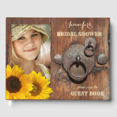 Rustic Wood Country Brautparty Foto Gästebuch (Vorderseite)