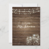 RUSTIC Wood Country Mason Jar Brautparty Einladung (Rückseite)