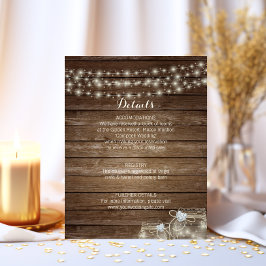 Rustic Wood Country Mason Jar Wedding DETAILS Begleitkarte