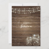 RUSTIC Wood Country Mason Jars Kinderdusche Einladung (Rückseite)
