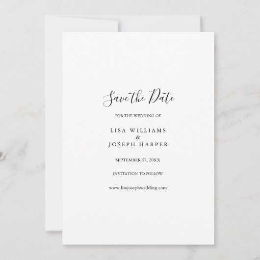 Rustic Wood Country Script Save the Date Einladung (Rückseite)