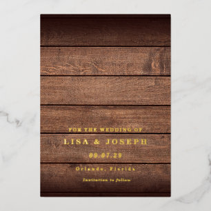 Rustic Wood Country Script Save the Date Folieneinladung