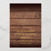 Rustic Wood Country Script Save the Date Folieneinladung (Vorderseite)