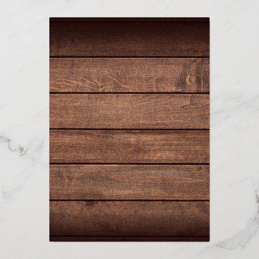 Rustic Wood Country Script Save the Date Folieneinladung (Rückseite)