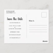 Rustic Wood Country Script Save the Date Postkarte (Rückseite)