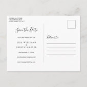 Rustic Wood Country Script Save the Date Postkarte (Rückseite)
