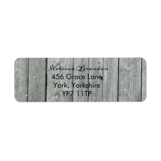 Rustic Wood Country Wedding Rücksendeadresse Label (Vorne)