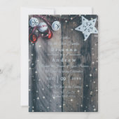 Rustic Wood Country Weihnachts-Star-Bells Hochzeit (Vorderseite)