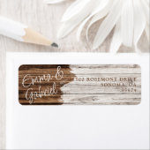 Rustic Wood Couple Name Rücksendeadresse (Insitu)