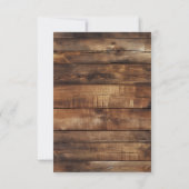 Rustic Wood Couples Foto Country RSVP Card (Rückseite)