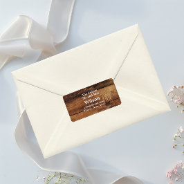 Rustic Wood Couples Foto Country Wedding Address Adressaufkleber