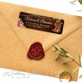 Rustic Wood Cowboy Boots Western Hochzeitsadresse