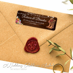 Rustic Wood Cowboy Boots Western Hochzeitsadresse