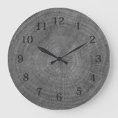 Rustic Wood Custom Family Name Farmhouse Große Wanduhr (Vorderseite)