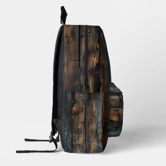 Rustic Wood Custom Monogram Backpack Bedruckter Rucksack (Links)