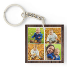 Rustic Wood Custom Monogram Family Foto Collage