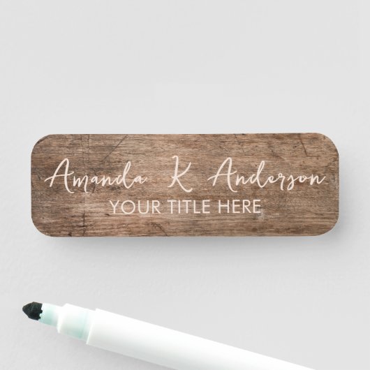 Rustic Wood Custom  Namensschild (Beispiel)