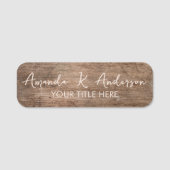 Rustic Wood Custom  Namensschild (Vorderseite)