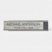 Rustic Wood Custom  Schreibtischnamensplakette (Vorderseite )