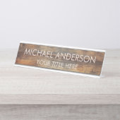 Rustic Wood Custom  Schreibtischnamensplakette (Vorderseite )
