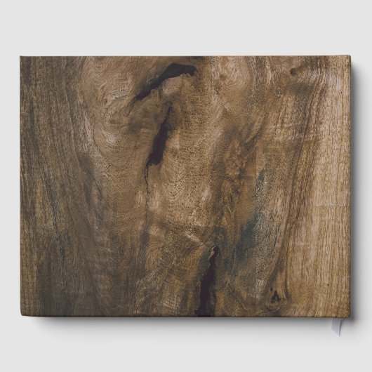 Rustic Wood Custom Wedding Gästebuch (Rückseite)