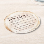 Rustic Wood Cut Slice Funchlist Custom Wedding Runder Pappuntersetzer (Angewinkelt)