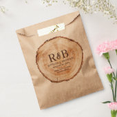 Rustic Wood Cut Slice Print Monogram Vielen Dank Geschenktütchen (Versiegelt)