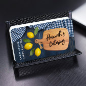 Rustic Wood Cutting Board Citrus Cooking Script Bu Visitenkarte