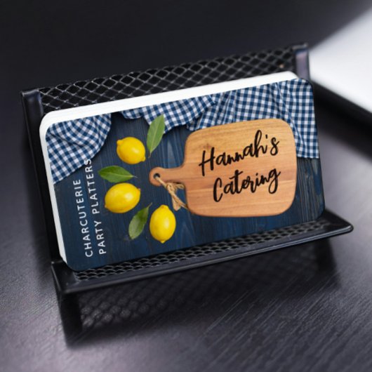 Rustic Wood Cutting Board Citrus Cooking Script Bu Visitenkarte